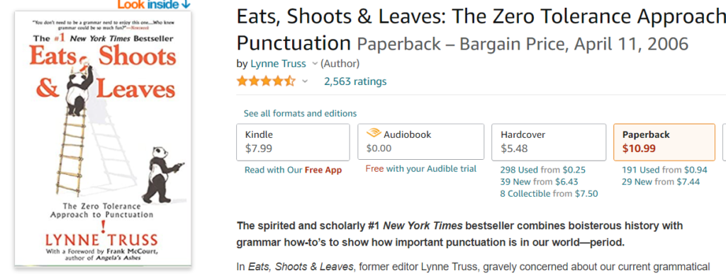 Eats Shoots and Leaves by Lynne Truss