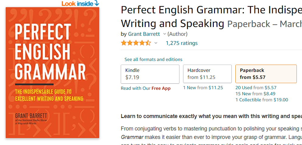 Perfect English Grammar by Grant Barrette