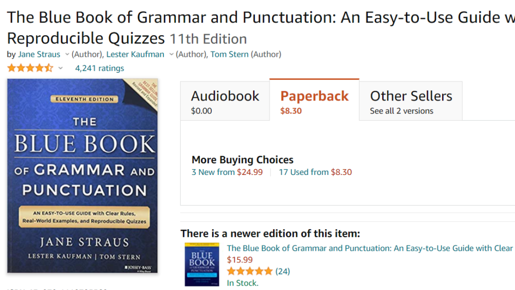 The Blue Book of Grammar and Punctuation by Jane Straus, Lester Kaufman and Tom Stern