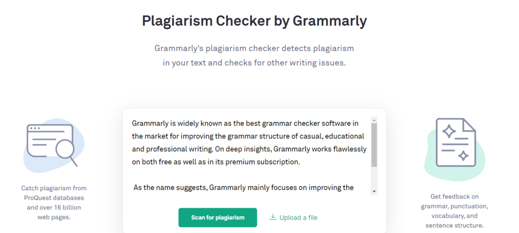 grammarly free plagiarism checker