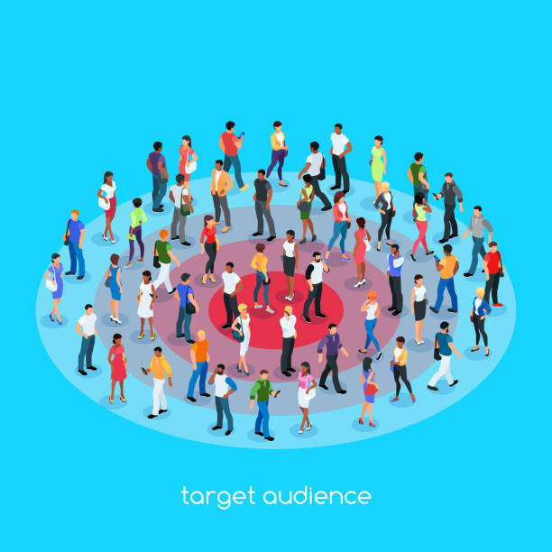 A vector image depicting the concept of target audience 