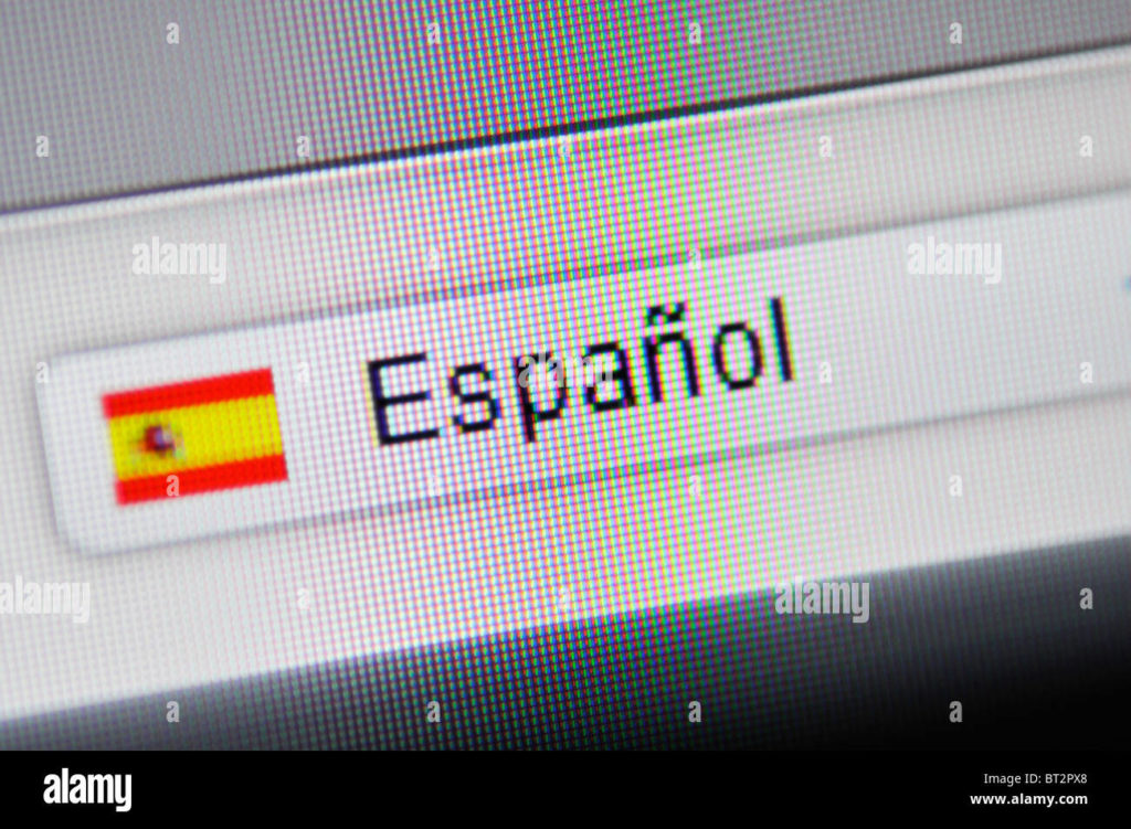 A computer screen with Espanol (Means Spanish) written in their native language