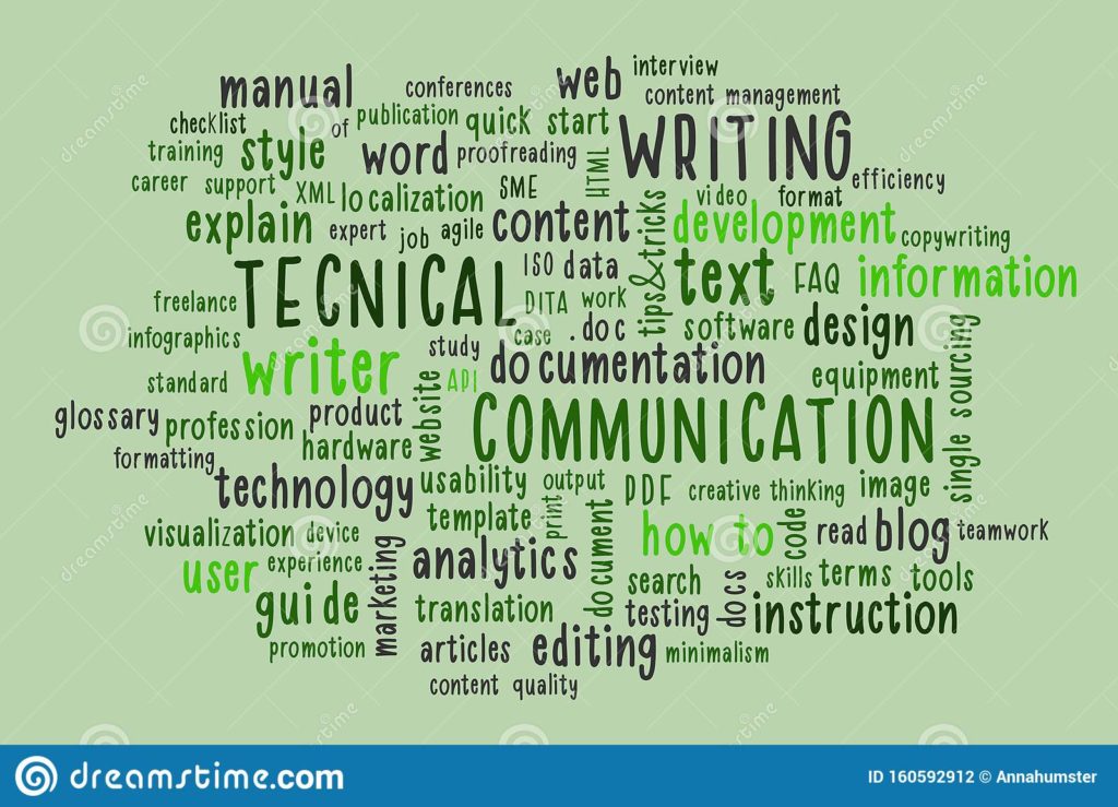 A massive cluster of different words but the ones that are prominent are 'technical' and 'writing'. Hence, reflecting the importance of technical writing.